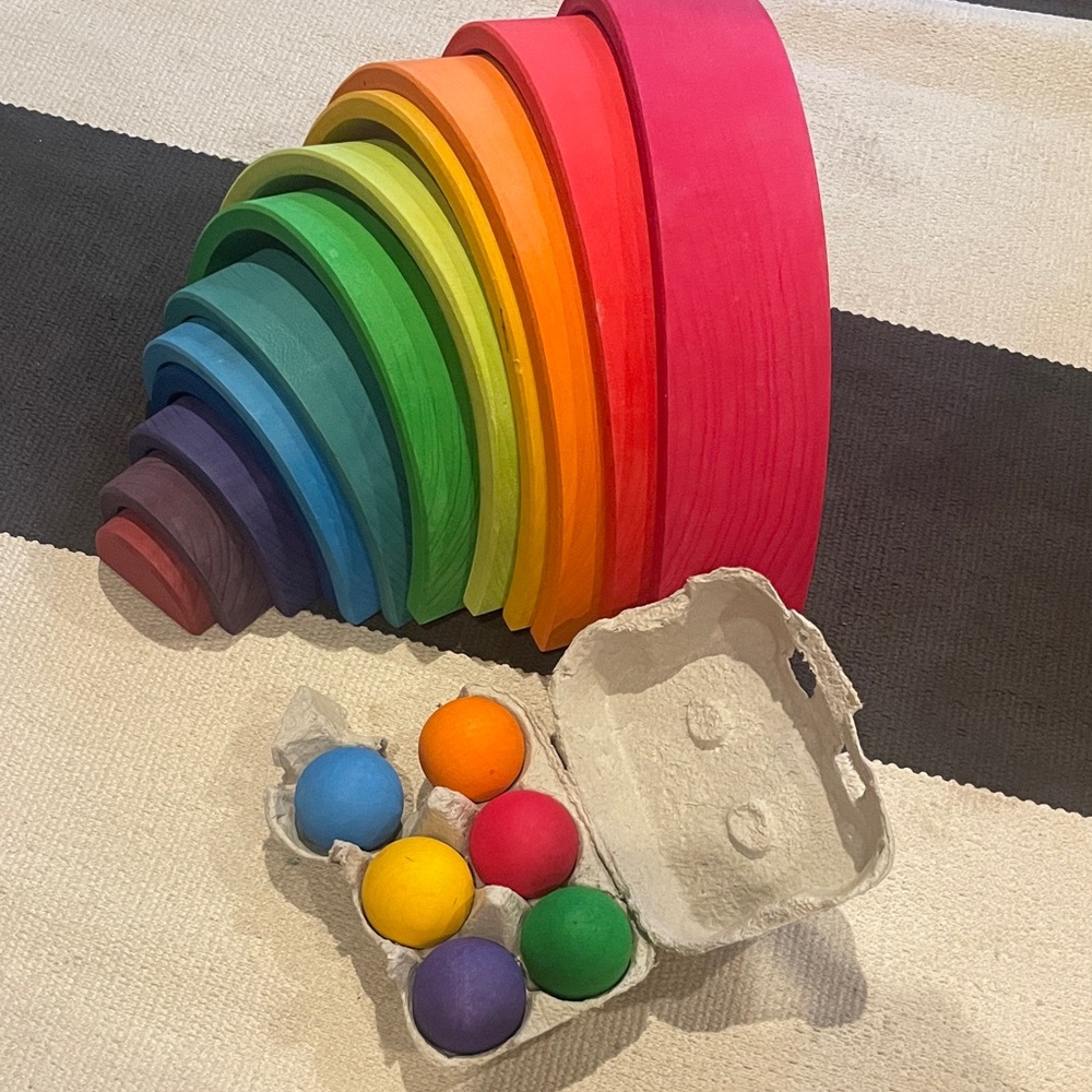 Original Grimm Colorful Wooden Rainbow Stacker - Picture 2 of 7